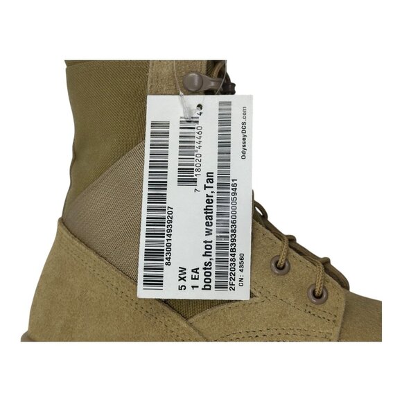 Odssey Mens SZ. 5.0 EW Combat Military Boots Tan Suede Hot Weather Tactical NWTS main image 15